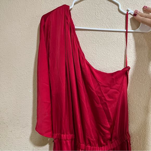 Ramy Brook Jumpsuit Tessa One Shoulder Half Sleeve Red Size Large - Picture 4 of 11
